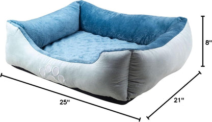 Rectangle Bolster Pet Bed, Dog Bed Medium Size